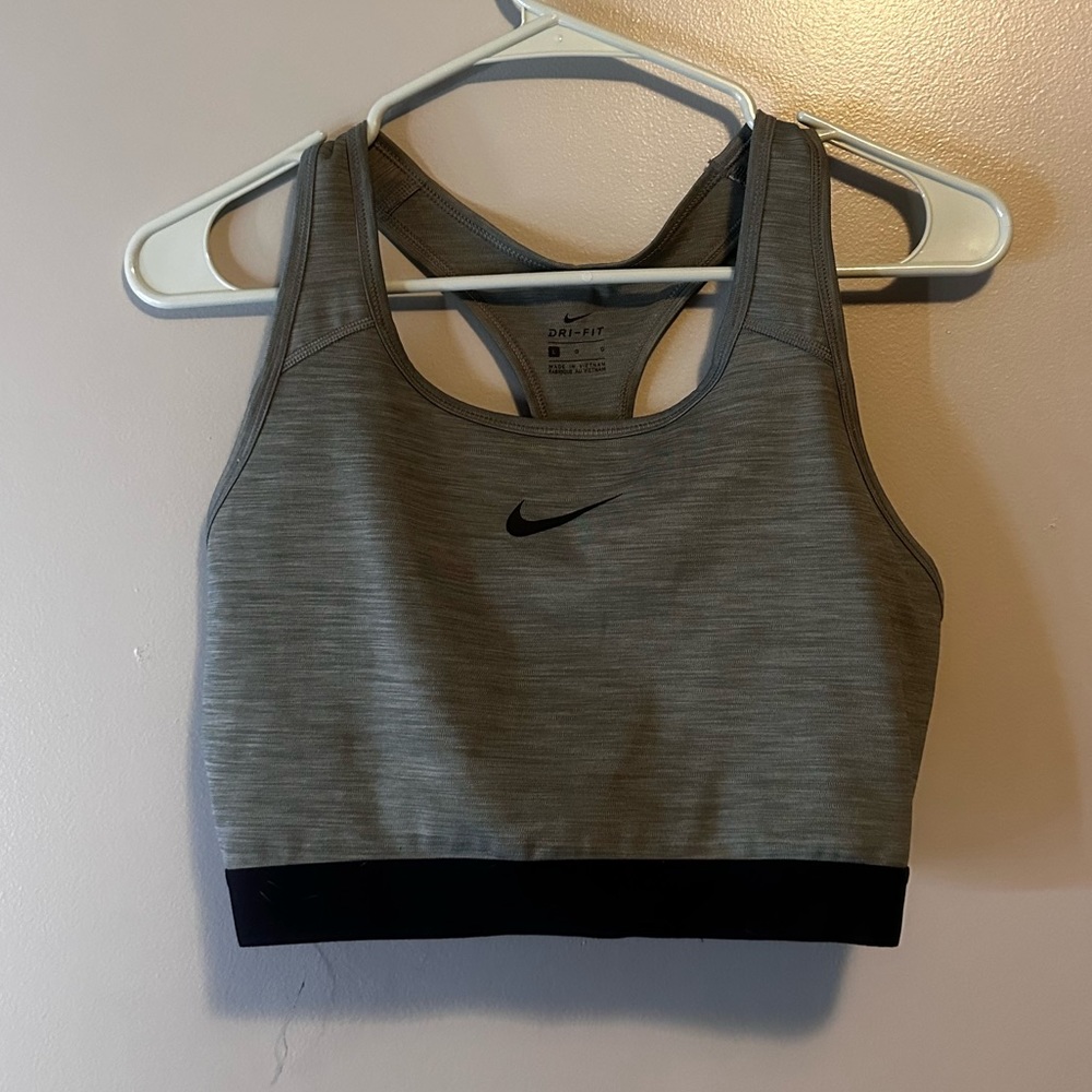 Grey Nike sports bra size large